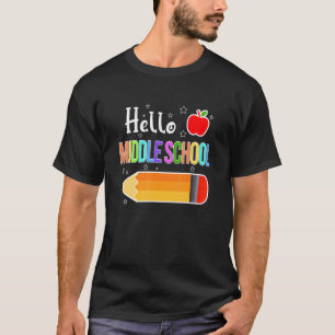 Hello Middle School Squad Back To School Pencil Ki T-Shirt
