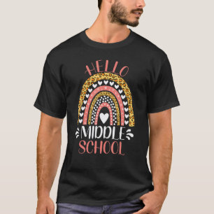 Hello Middle School Teacher Girls Boys Back To Sch T-Shirt