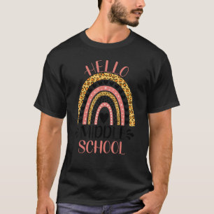 Hello Middle School Teacher Girls Boys Back To Sch T-Shirt