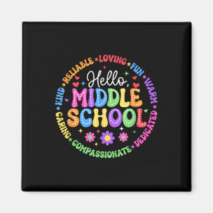 Hello Middle School Team Groovy First Day Of Schoo Magnet