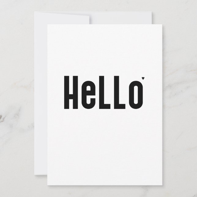 Hello - minimalistic typography card (Front)