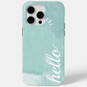 Hello Mint Linen Pattern iPhone 6 Plus iPhone 15 Pro Max Case