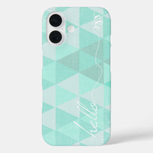 Hello Mint Linen Pattern iPhone 7 Plus iPhone 16 Case