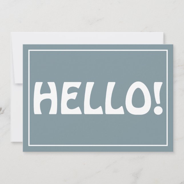 Hello Modern Custom Monogrammed Initials Name Blue Thank You Card (Front)