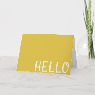Hello Modern Mustard Yellow Minimalist Simple Card