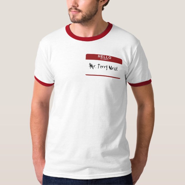 hello, Mr. Terry Wrist T-Shirt (Front)