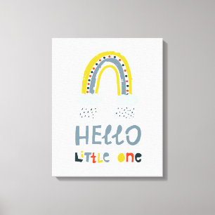 Hello My Little One Rainbow Canvas Print