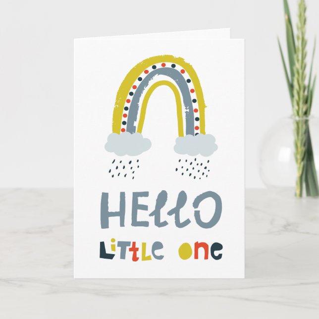 Hello My Little One Rainbow Card (Front)