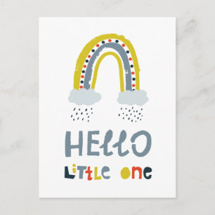 Hello My Little One Rainbow Postcard