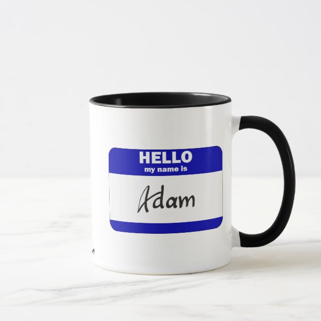 Hello My Name Is Adam (Blue) Mug (Right)