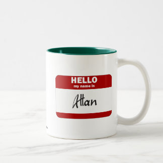 Hello My Name Is Allan (Red) Two-Tone Coffee Mug