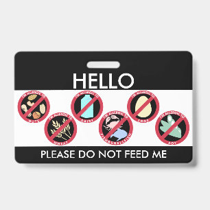 Hello My Name is Allergic To Custom Top 8 Allergen ID Badge