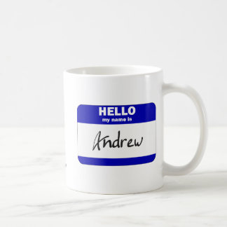 Hello My Name Is Andrew (Blue) Coffee Mug