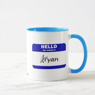 Hello My Name Is Aryan (Blue) Mug