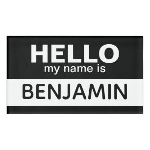 Hello my name is - Black - Custom Employee Name Name Tag