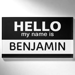 Hello my name is - Black - Custom Employee Name Tag