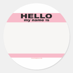 Hello my name is BLANK PINK copy Classic Round Sticker