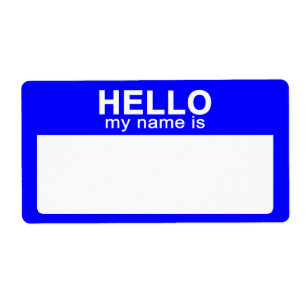 Hello My Name is, Blue Name Tag Labels
