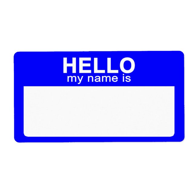 Hello My Name is, Blue Name Tag Labels (Front)
