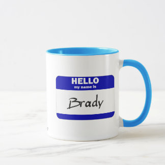 Hello My Name Is Brady (Blue) Mug