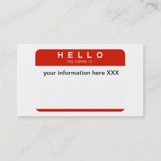 Hello my name is business cards