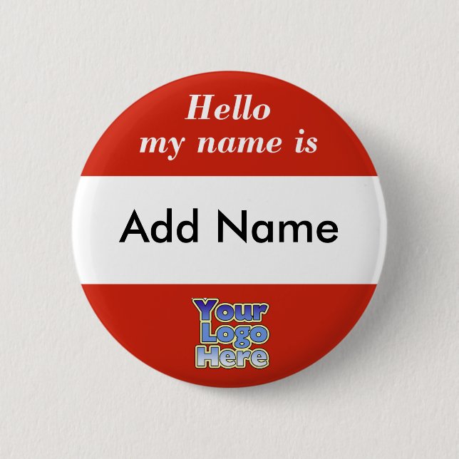 Hello My Name Is Button Tag (Front)