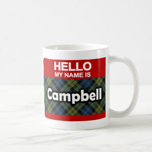 Hello My Name is Campbell Scottish Tartan Coffee Mug