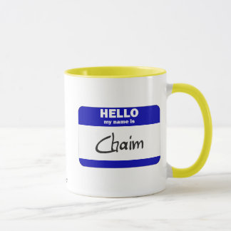 Hello My Name Is Chaim (Blue) Mug