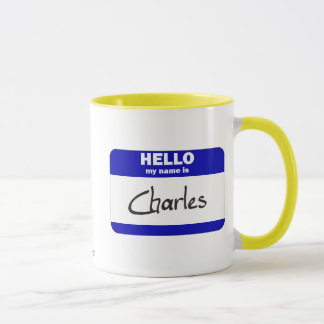 Hello My Name Is Charles (Blue) Mug