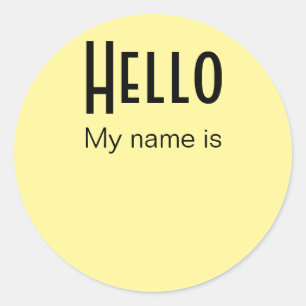 Hello, My Name Is Classic Round Sticker