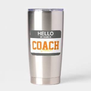 Hello My Name Is COACH Nametag Colourful Sports Fu Insulated Tumbler