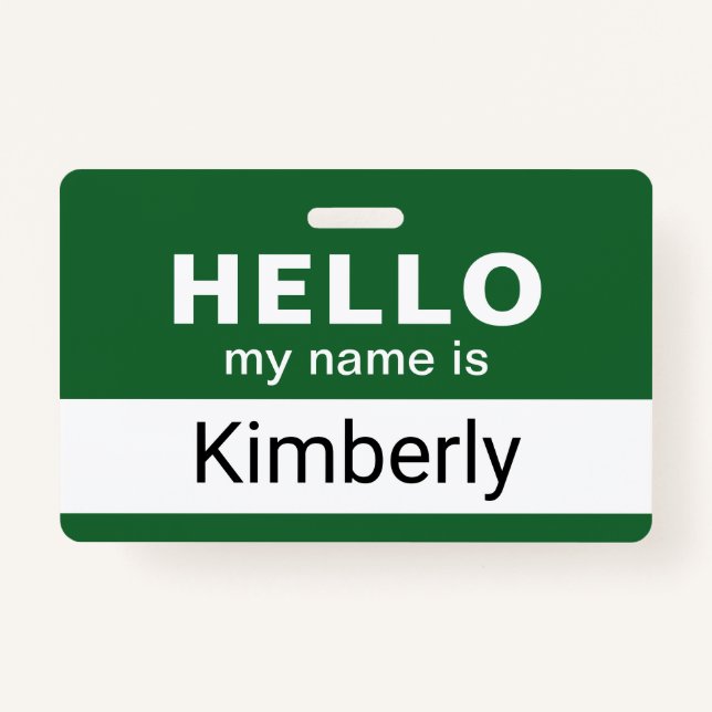 Hello My Name Is - Custom Business Employee Name ID Badge (Front)