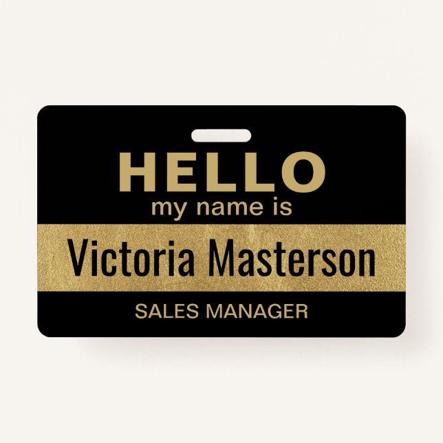 Hello My Name Is - Custom Business Employee Name ID Badge (Front)