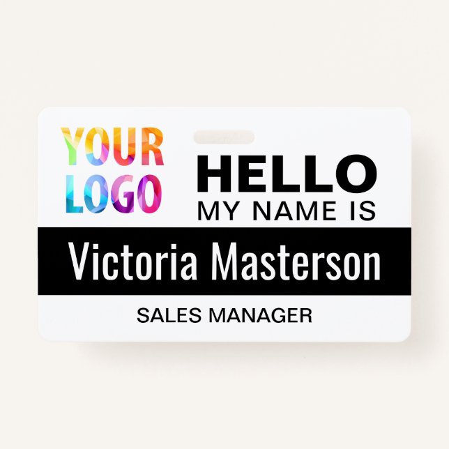 Hello My Name Is - Custom Business Employee Name ID Badge (Front)
