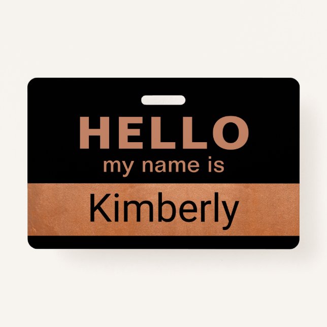 Hello My Name Is - Custom Business Employee Name ID Badge (Front)