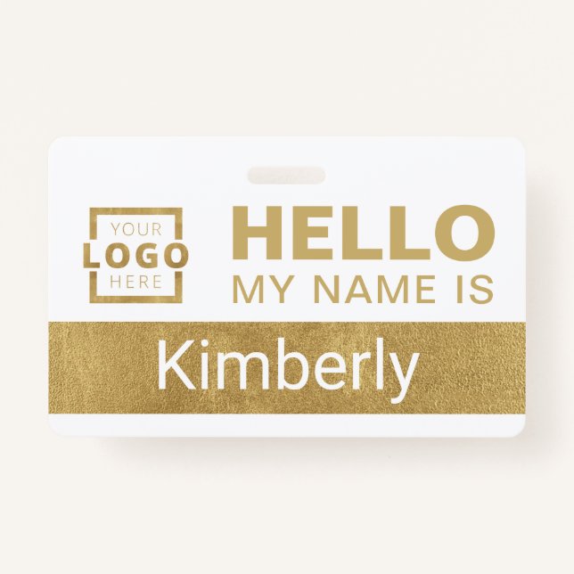 Hello My Name Is - Custom Business Employee Name ID Badge (Front)