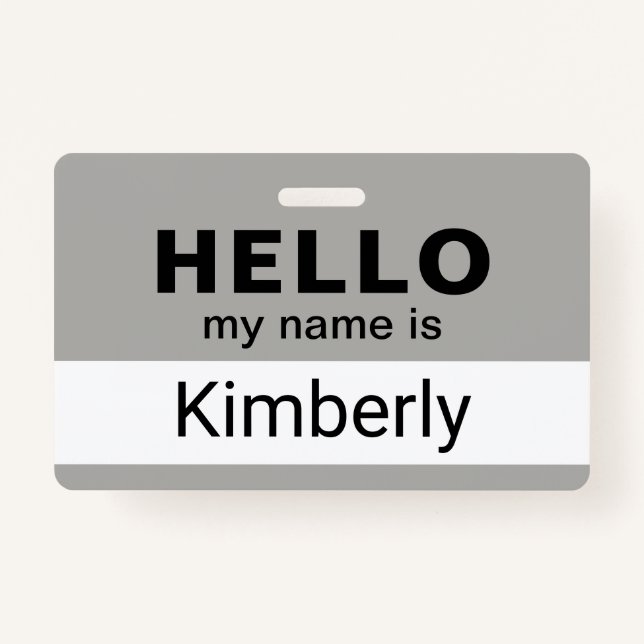 Hello My Name Is - Custom Business Employee Name ID Badge (Front)