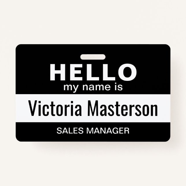 Hello My Name Is - Custom Business Employee Name ID Badge (Front)