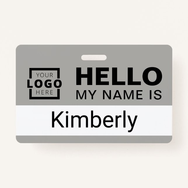 Hello My Name Is - Custom Business Employee Name ID Badge (Front)