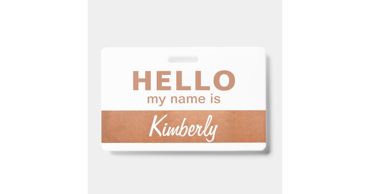 Hello My Name Is - Custom Script Employee Name ID Badge | Zazzle