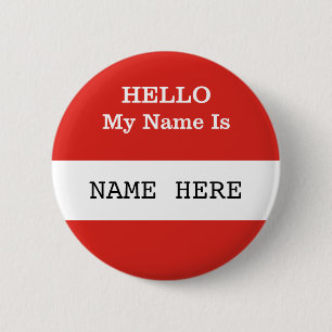 HELLO My Name Is Customizable Badge
