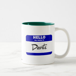 Hello My Name Is Dante (Blue) Two-Tone Coffee Mug