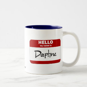 Hello My Name Is Daphne (Red) Two-Tone Coffee Mug