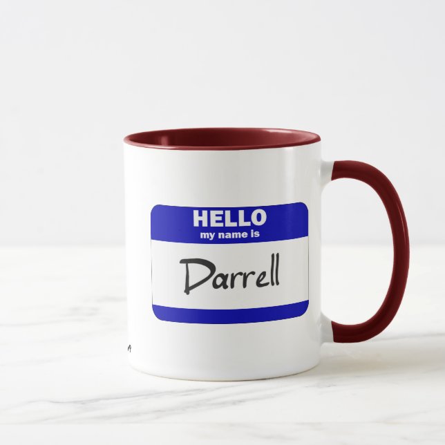 Hello My Name Is Darrell (Blue) Mug (Right)