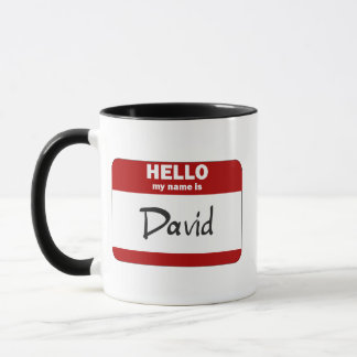 Hello My Name Is David (Red) Mug