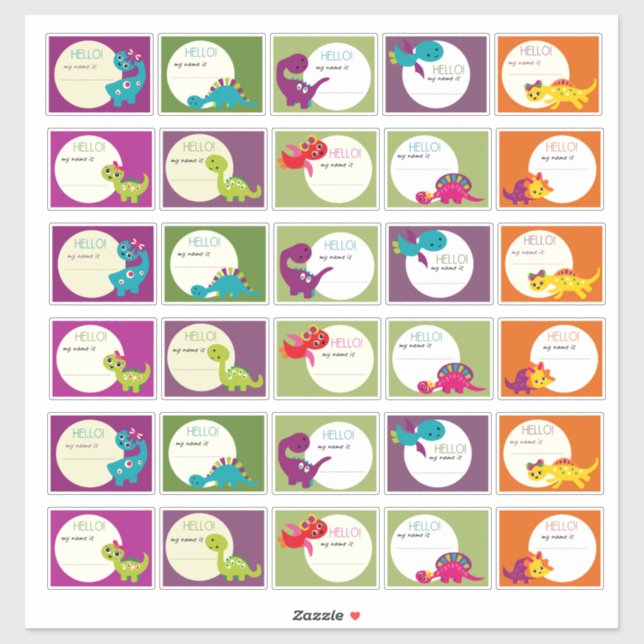 Hello My Name Is Dinosaur Boy Girl (Sheet)