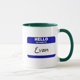 Hello My Name Is Evan (Blue) Mug