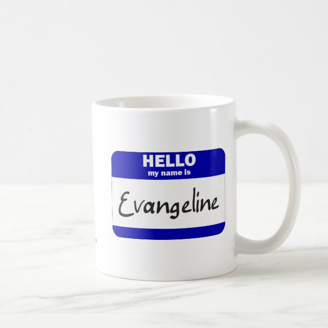Hello My Name Is Evangeline (Blue) Coffee Mug (Right)