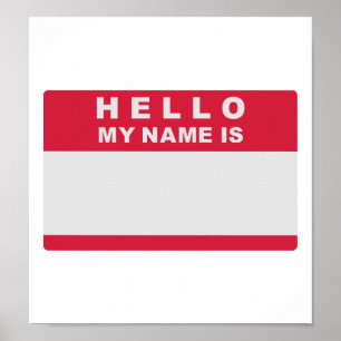 Hello my name is - fill in poster