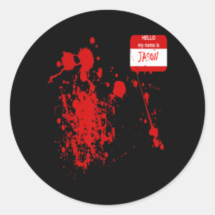 Hello My Name is Funny Halloween Costume Classic Round Sticker